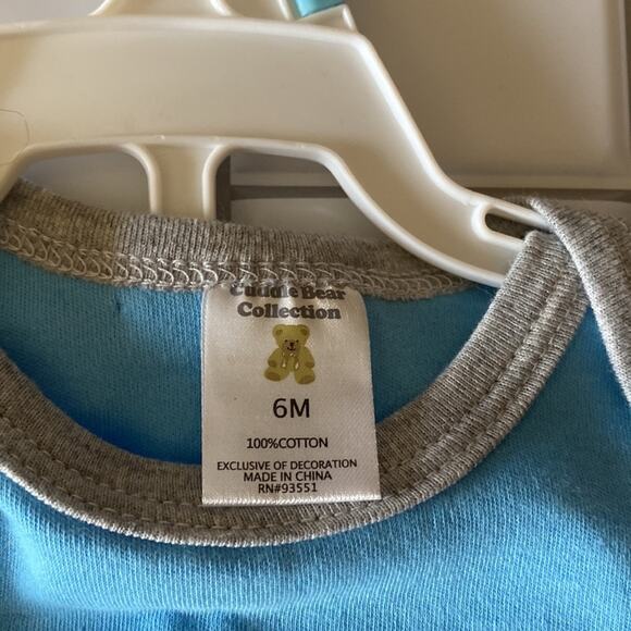 Boys Layette 6 mth LS, SS shirt, pants and hat cuddle bear HUG ME - Picture 3 of 6